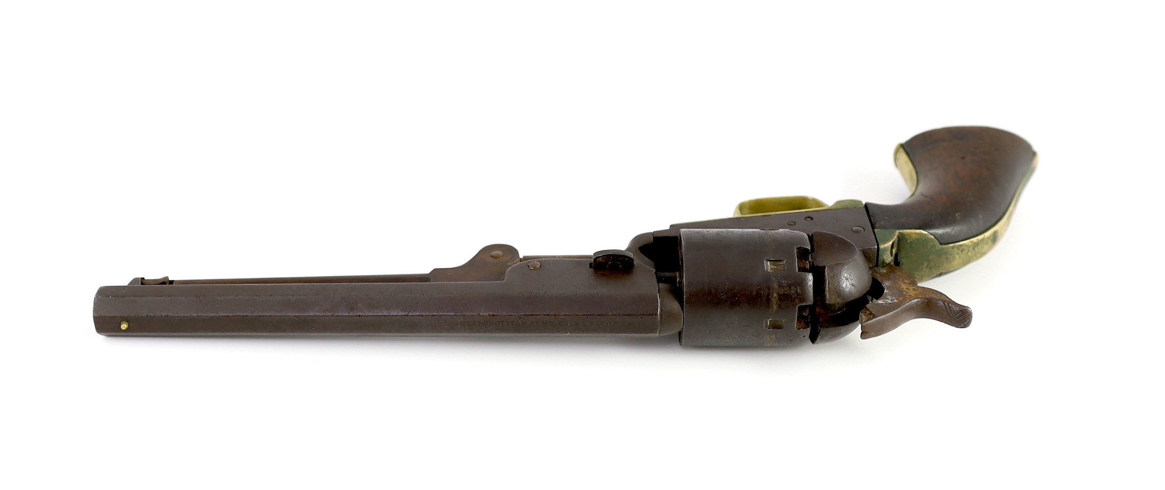 A Metropolitan Arms Co of New York Navy model revolver, 12.5cm high 33cm long